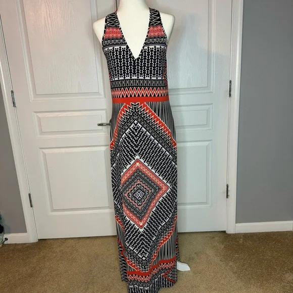 Nine West Racerback Abstract Print Maxi Dress - Picture 1 of 8